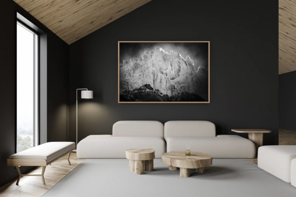 décoration chalet suisse - intérieur chalet suisse - photo montagne grand format - Alpes Bernoises - Montagnes des Dents de Morcles
