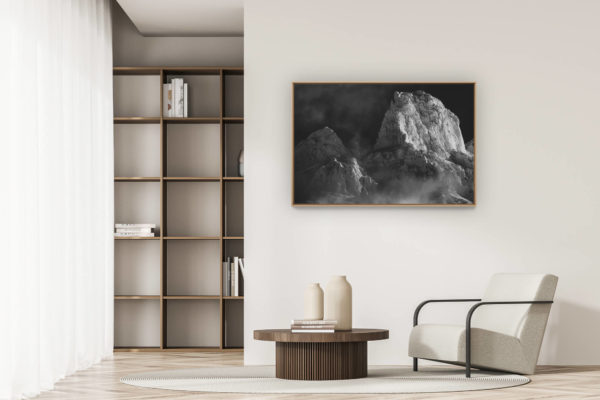décoration appartement moderne - art déco design - Dents de Morcles - images de neige en montagne en hiver après une tempête dans les Alpes Valaisannes