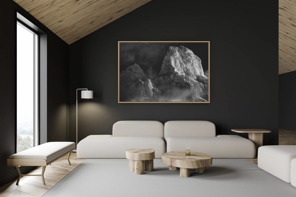 décoration chalet suisse - intérieur chalet suisse - photo montagne grand format - Dents de Morcles - images de neige en montagne en hiver après une tempête dans les Alpes Valaisannes