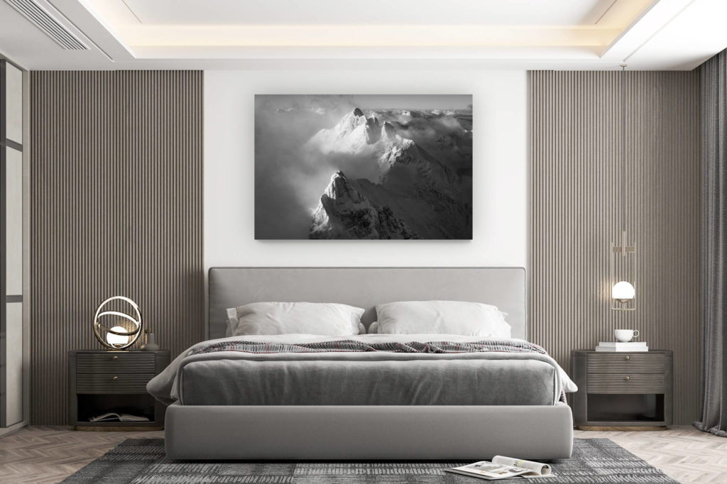 wall decoration design room - buy mountain photo large size - mountain photo - the dents du midi - snowy