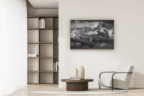 décoration appartement moderne - art déco design - Vue panoramique des massif montagneux des Alpes et  des dents du midi
