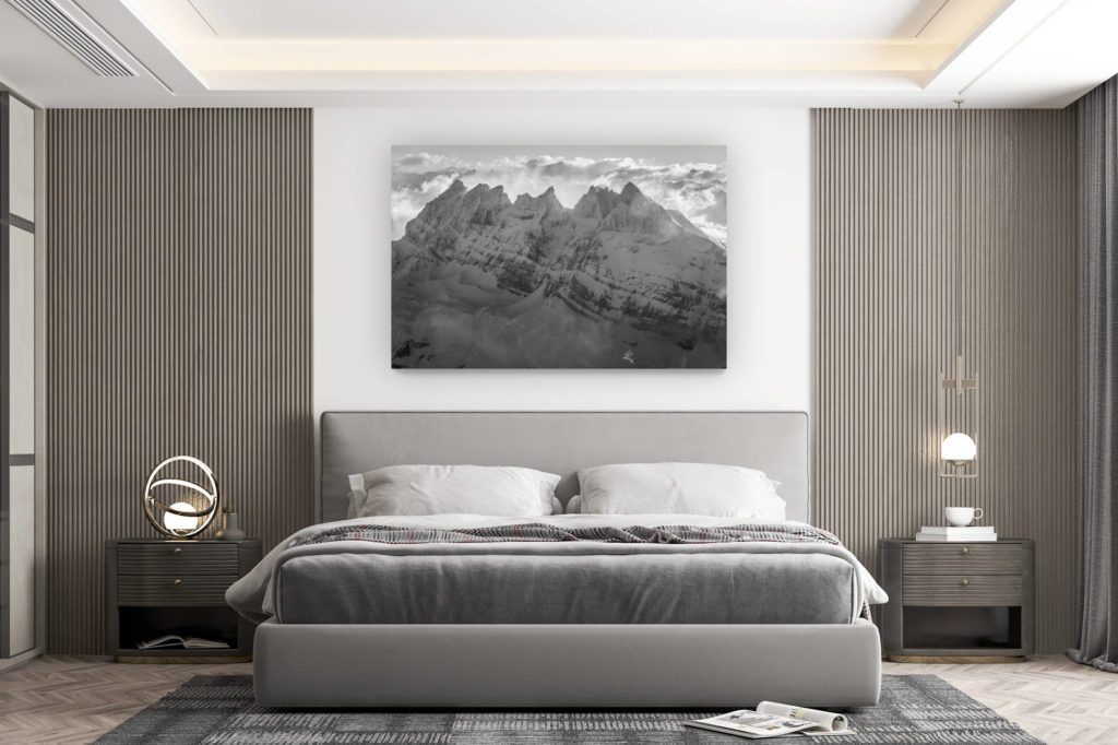 décoration murale chambre design - achat photo de montagne grand format - Dents du midi - Tempete en montagne sur les Alpes