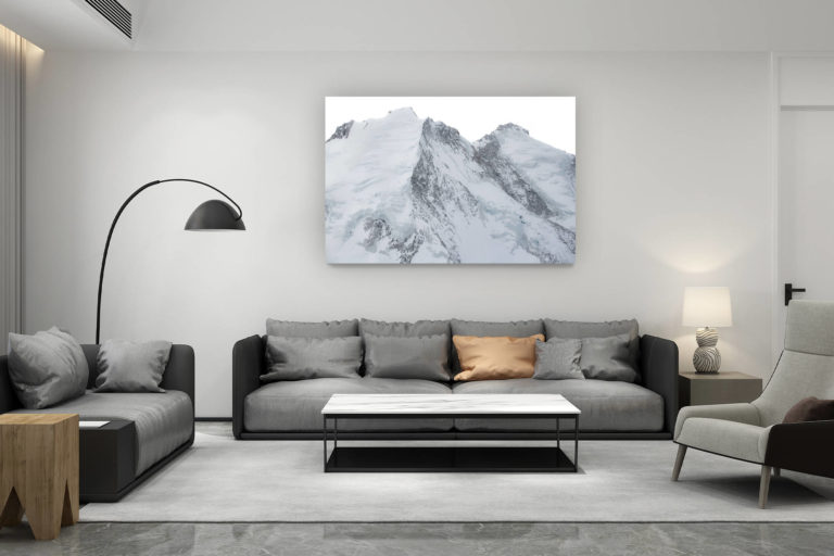 décoration salon contemporain suisse - cadeau amoureux de montagne suisse - Dom des Mischabels de Saas Fee - Sommets des alpes - Taschhorn