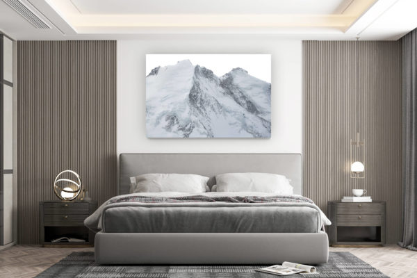 décoration murale chambre design - achat photo de montagne grand format - Dom des Mischabels de Saas Fee - Sommets des alpes - Taschhorn