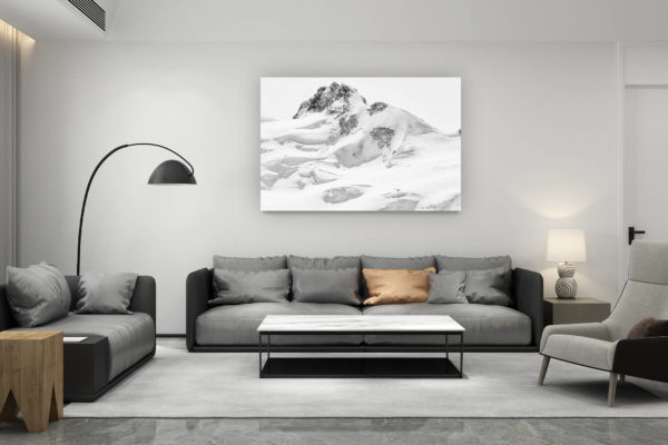 décoration salon contemporain suisse - cadeau amoureux de montagne suisse - Image de montagne Zermatt - Dufourspitze