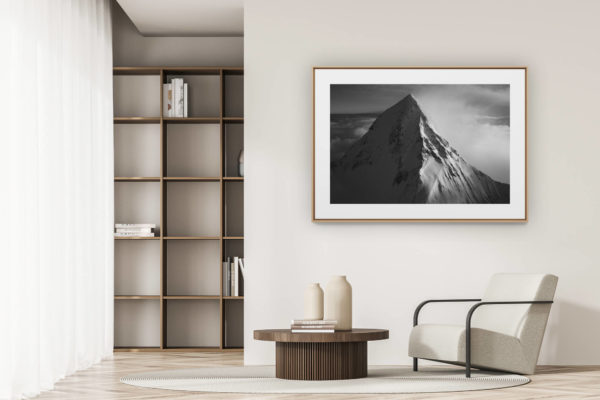déco tendance salon moderne - photo montagne noir et blanc grand format - Eiger face nord - Image montagne noir et blanc de la Face nord de l'eiger