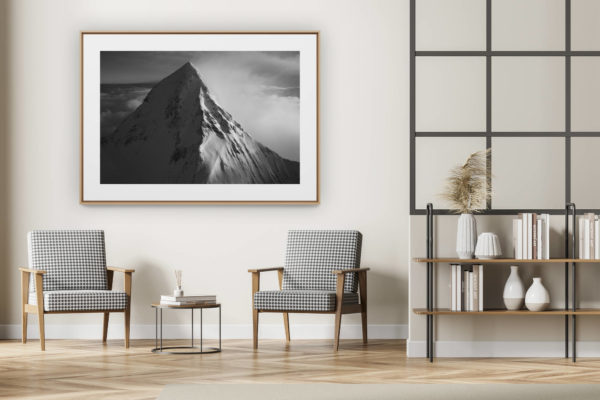 décoration intérieur moderne avec photo de montagne noir et blanc grand format - Eiger face nord - Image montagne noir et blanc de la Face nord de l'eiger