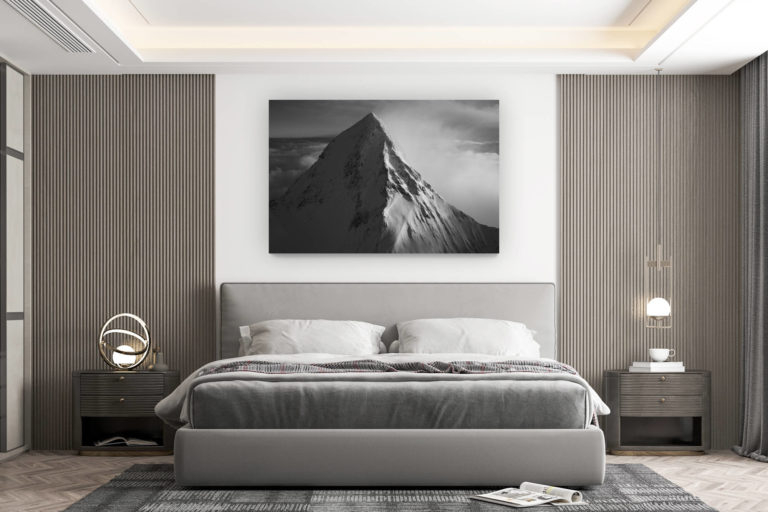 décoration murale chambre design - achat photo de montagne grand format - Eiger face nord - Image montagne noir et blanc de la Face nord de l'eiger