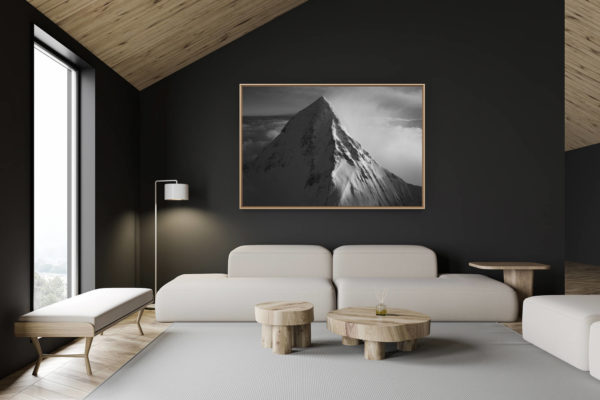 décoration chalet suisse - intérieur chalet suisse - photo montagne grand format - Eiger face nord - Image montagne noir et blanc de la Face nord de l'eiger