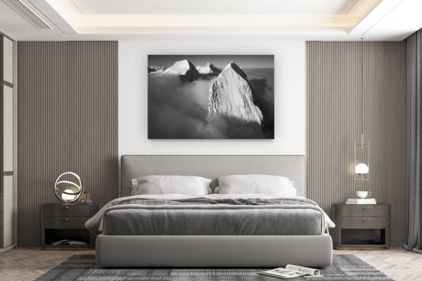 décoration murale chambre design - achat photo de montagne grand format - les plus beaux sommets des alpes - eiger monch jungfrau - montagnes mythiques grindelwald - lever de soleil sur les montagnes enneigées