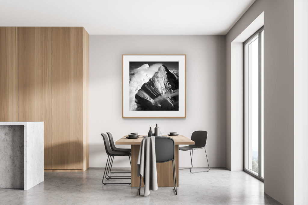 décoration moderne cuisine rénovée chalet suisse - photo de montagne - Photo Eiger Mittellegi montagne noir et blanc hiver