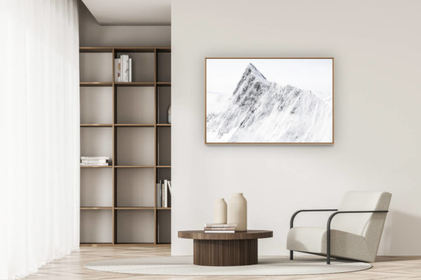 décoration appartement moderne - art déco design - Sommet des Alpes Bernoises et de la roche en montagne sous la neige - Finsteraarhorn