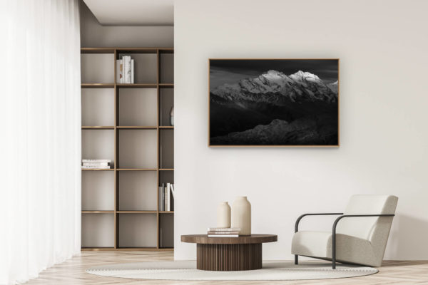 moderne Wohnungseinrichtung - art deco design - Foto Saas-Fee Tal - Bergbild Wallis Schweiz Alpen - Fletschhorn - Lagginhorn