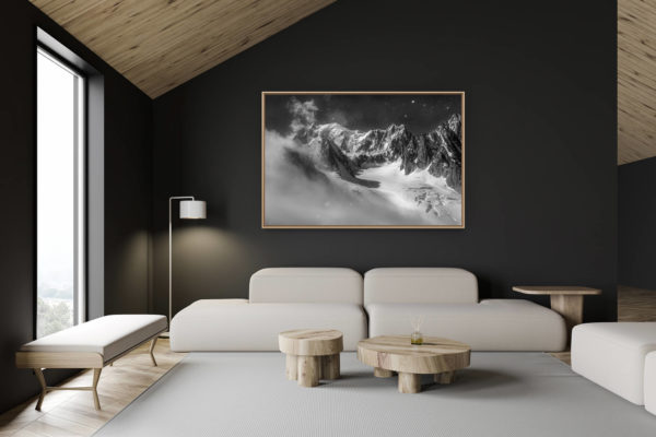 décoration chalet suisse - intérieur chalet suisse - photo montagne grand format - photo mont blanc - image mont blanc - Versant Brenva du Mont-Blanc