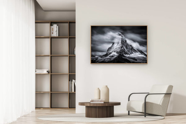 dekoration moderne wohnung - art deco design - Bild Zermatt Tal Wallis Schweiz - Matterhorn - Frozen peak