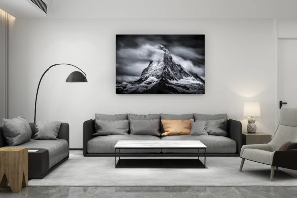 décoration salon contemporain suisse - cadeau amoureux de montagne suisse - Image Vallée de Zermatt Valais Suisse - Matterhorn - Frozen peak