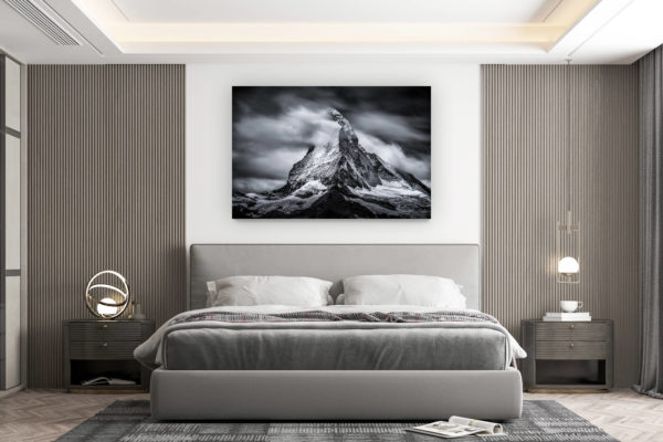 décoration murale chambre design - achat photo de montagne grand format - Image Vallée de Zermatt Valais Suisse - Matterhorn - Frozen peak