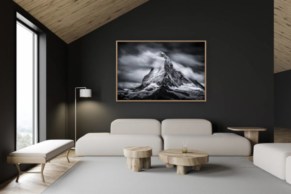 décoration chalet suisse - intérieur chalet suisse - photo montagne grand format - Image Vallée de Zermatt Valais Suisse - Matterhorn - Frozen peak