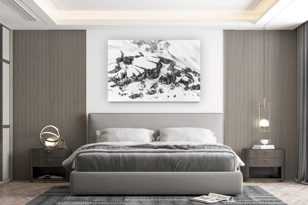 décoration murale chambre design - achat photo de montagne grand format - Glace des Alpes - Photo glacier des Alpes - Crevasses glacier de Bionassay