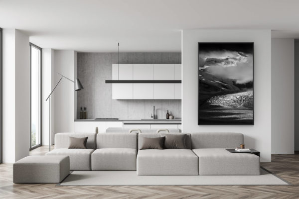 décoration murale salon suisse - photo montagne noir et blanc - déco salle à manger tendance - Grand combin - val de Bagnes - Photo paysage montagne - Photos montagnes