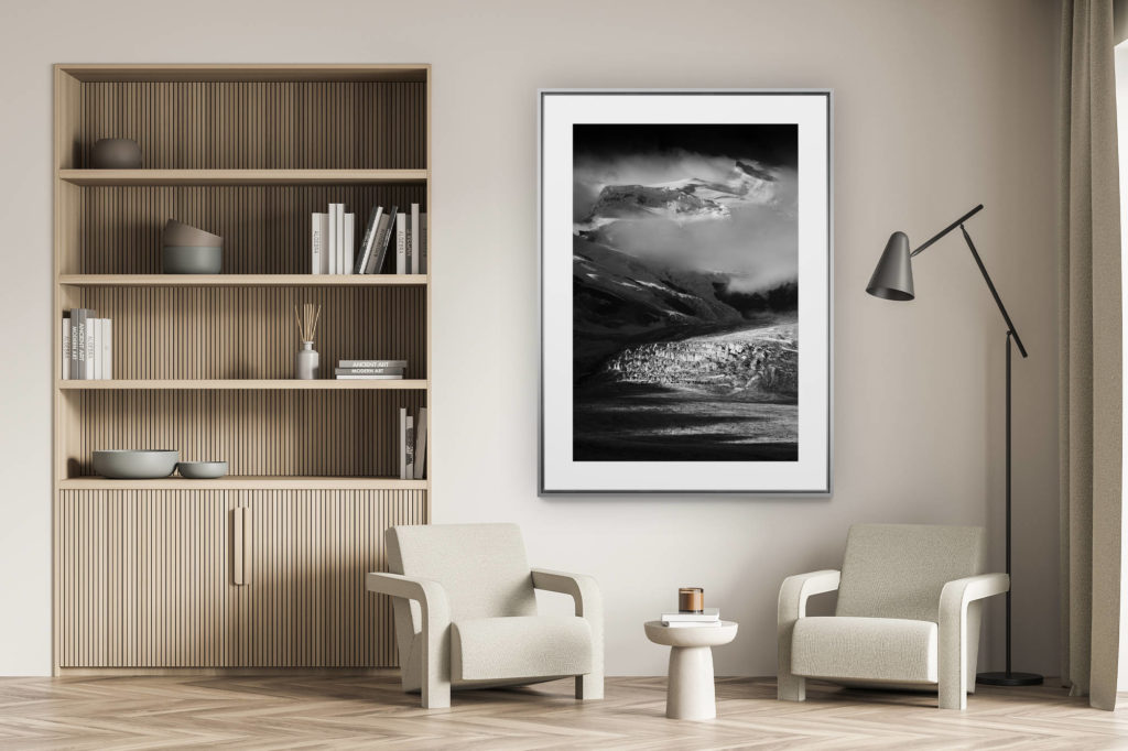 décoration murale salon - photo montagne alpes suisses noir et blanc - Grand combin - val de Bagnes - Photo paysage montagne - Photos montagnes