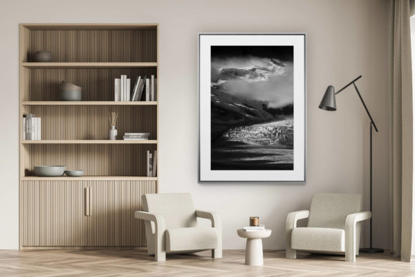 décoration murale salon - photo montagne alpes suisses noir et blanc - Grand combin - val de Bagnes - Photo paysage montagne - Photos montagnes