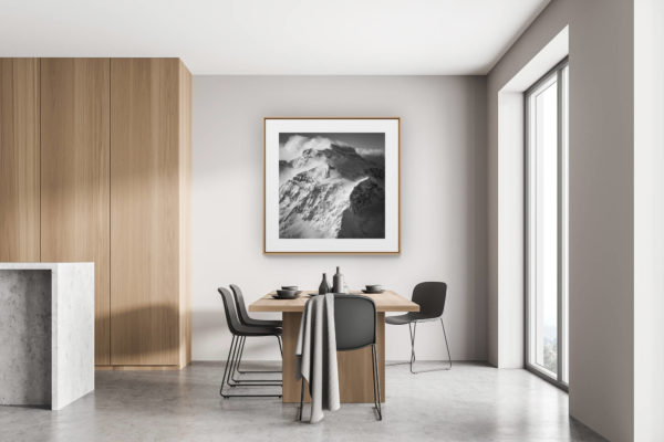 décoration moderne cuisine rénovée chalet suisse - photo de montagne - photo montagne Verbier - Grand Combin noir et blanc