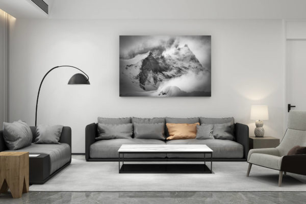 décoration salon contemporain suisse - cadeau amoureux de montagne suisse - Photo de montagne Weisshorn - Grand gendarme - val d'Anniviers