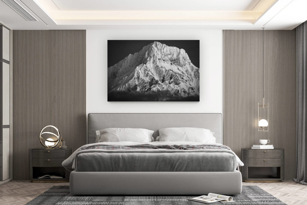 décoration murale chambre design - achat photo de montagne grand format - Grand Muveran - Photo de montagne des alpes pour décoration intérieur chalet