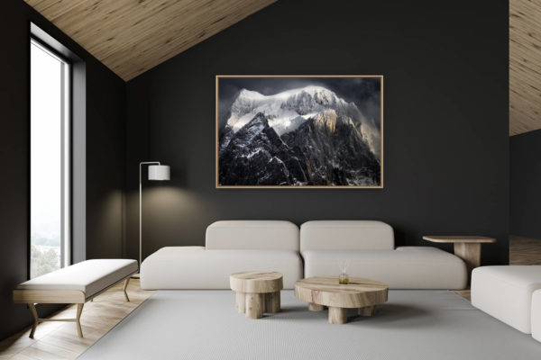 décoration chalet suisse - intérieur chalet suisse - photo montagne grand format - Massifs du Mont Blanc - Photo de neige en montagne