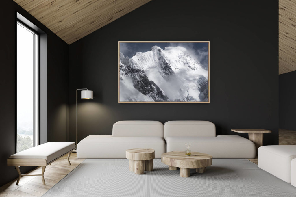 décoration chalet suisse - intérieur chalet suisse - photo montagne grand format - Photo massif mont blanc - Grandes Jorasses