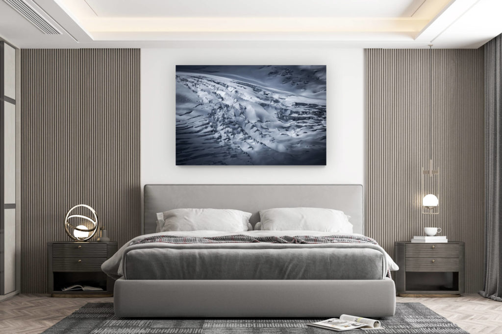 décoration murale chambre design - achat photo de montagne grand format - Crevasse de montagne - Grenzgletscher sous le Lyskamm -   photos montagne hautes alpes