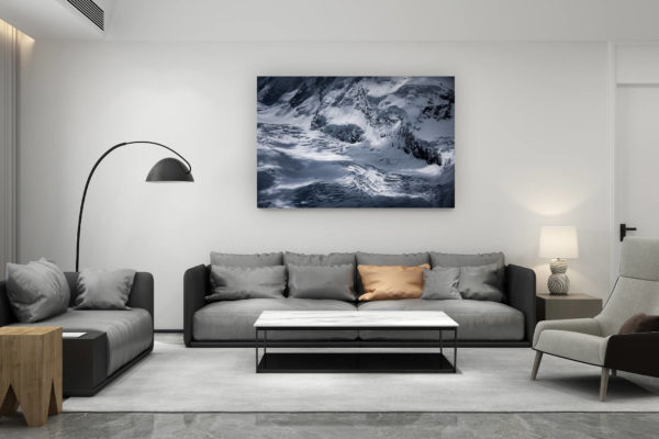 décoration salon contemporain suisse - cadeau amoureux de montagne suisse - Glaciers des Alpes - Photo montagne - Hohlichtglestscher