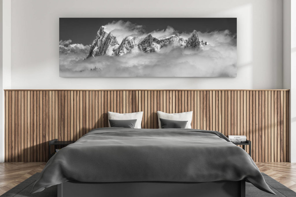 décoration murale chambre adulte moderne - intérieur chalet suisse - photo montagnes grand format alpes suisses - Photos massifs du Mont Blanc dans les Alpes - Jorasses Group