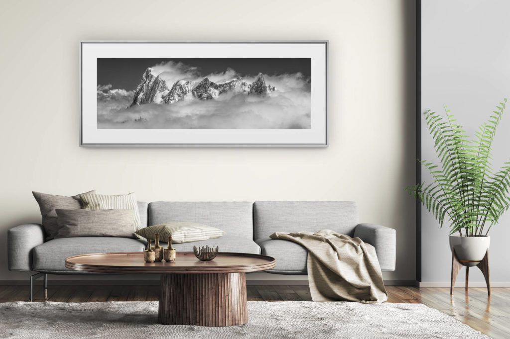 tableau montagne grand format - décoration murale salon moderne - Photos massifs du Mont Blanc dans les Alpes - Jorasses Group