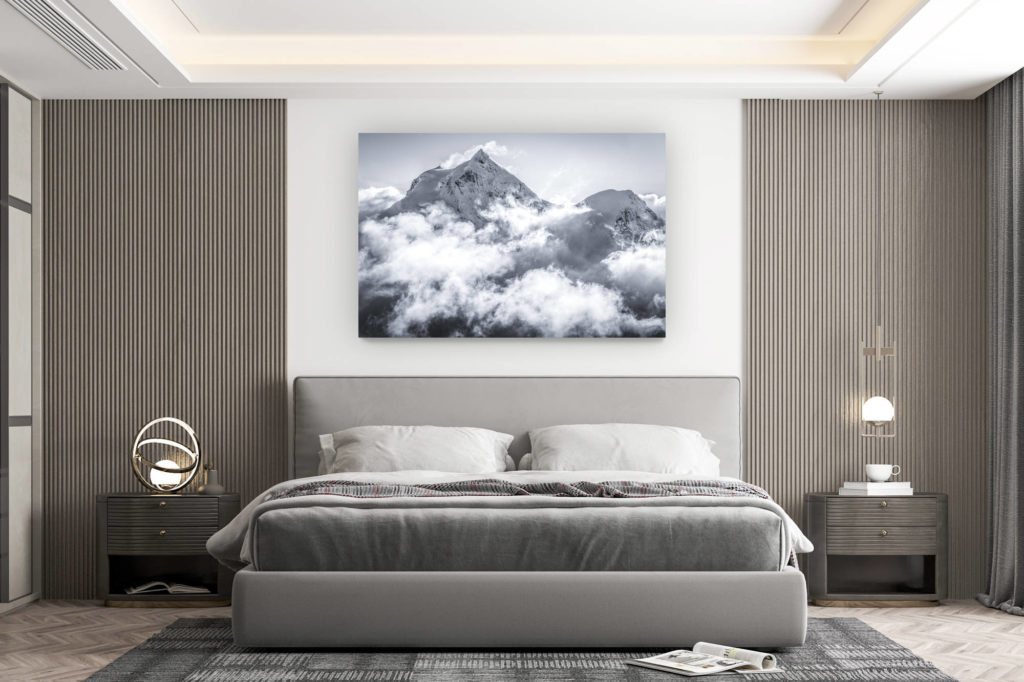 décoration murale chambre design - achat photo de montagne grand format - photo Jungfrau Grindelwald Oberland de montagne dans le brouillard