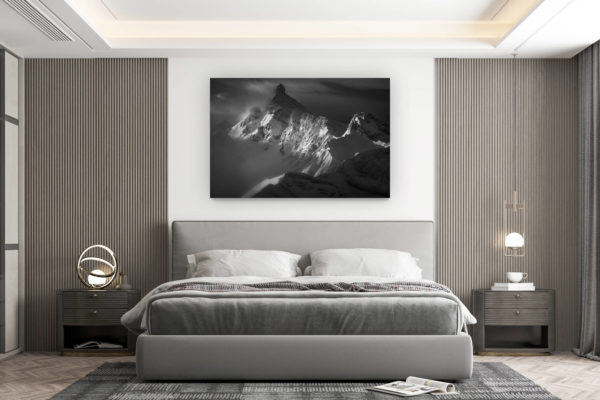 décoration murale chambre design - achat photo de montagne grand format - photo pointe percée - photo sommet aravis