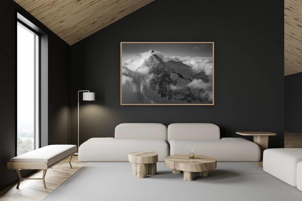 dekoration schweizer chalet - innenausstattung schweizer chalet - großformatiges bergfoto - Val d&#039;hérens - Massiv der Schweizer alpen La Singla