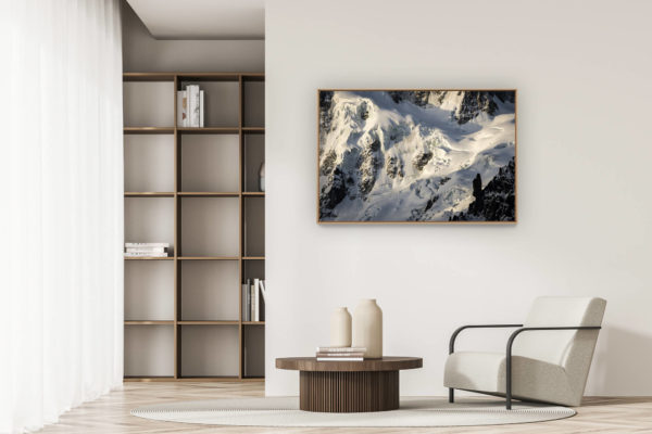 décoration appartement moderne - art déco design - Glaciers des Alpes - photo montagne neige - Glacier Alpes - Mont Mallet à Chamonix