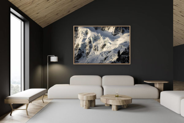 décoration chalet suisse - intérieur chalet suisse - photo montagne grand format - Glaciers des Alpes - photo montagne neige - Glacier Alpes - Mont Mallet à Chamonix