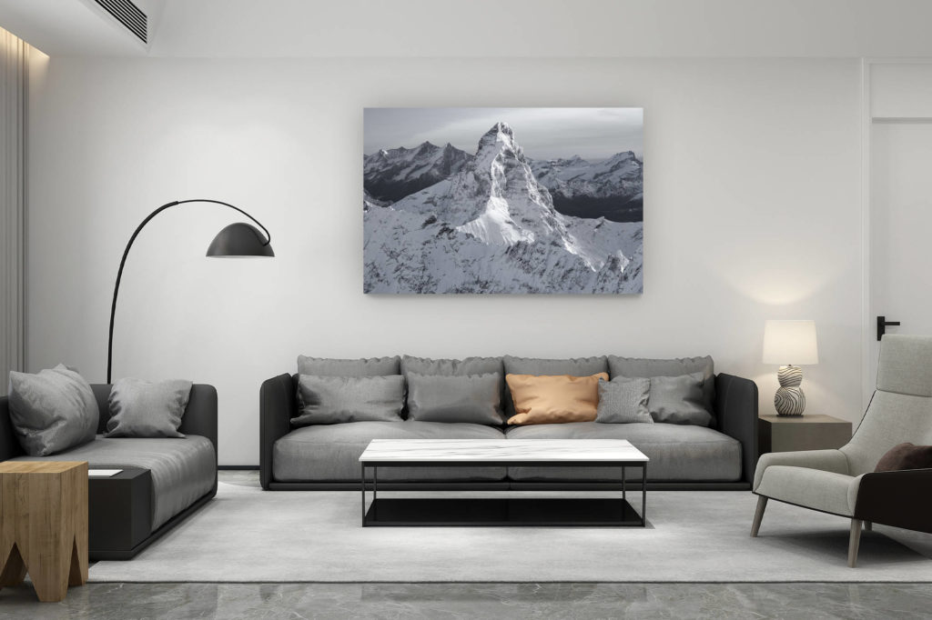 décoration salon contemporain suisse - cadeau amoureux de montagne suisse - photo matterhorn paysage de montagne
