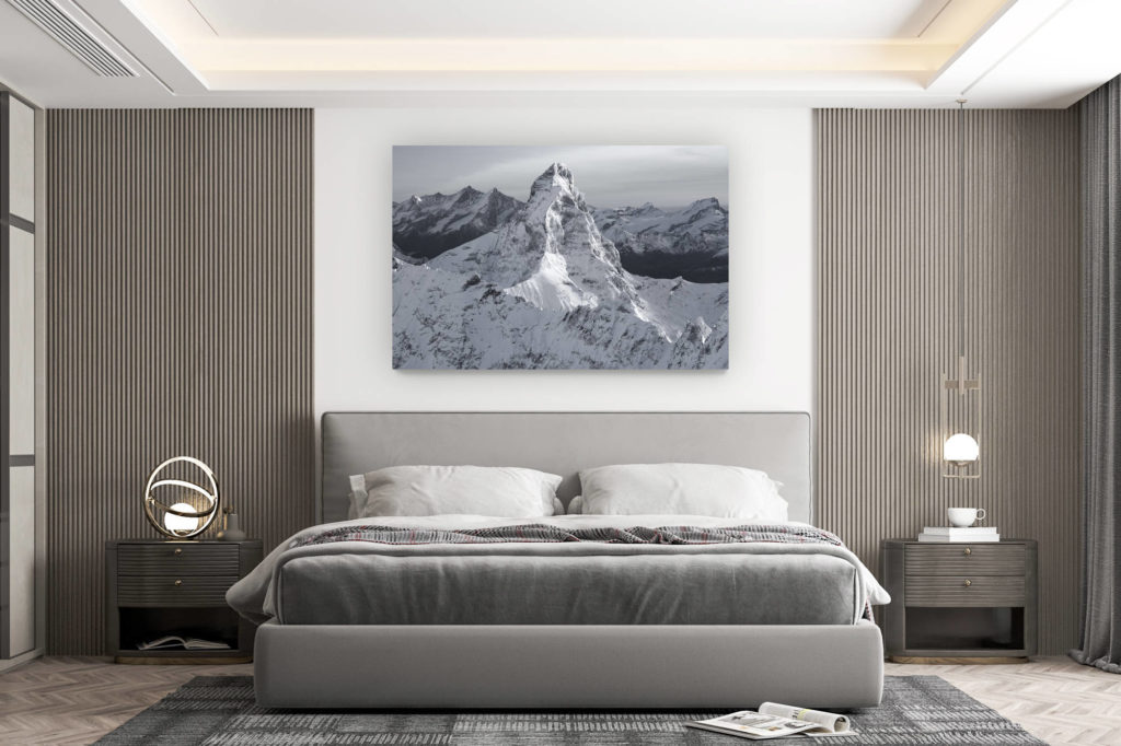 wanddekoration zimmer design - bergfoto kaufen großformat - foto matterhorn berglandschaft