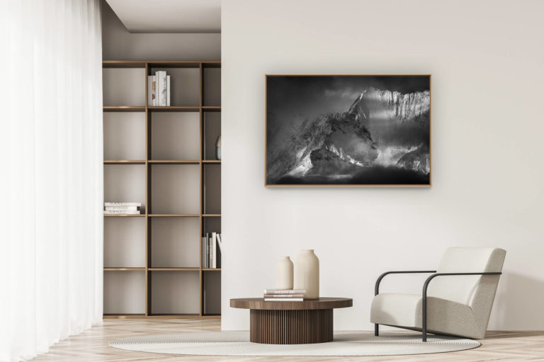 décoration appartement moderne - art déco design - Photo montagne Vallée de Saas-Fee - Photo Alpes Valais Suisse - Lenzspitze vu du Saastal