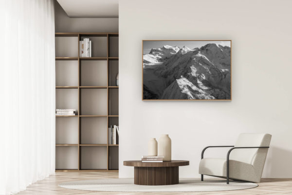 decoration modern apartment - art deco design - The Combins - Photo of mountain landscape of the Alps of Crans Montana Switzerland