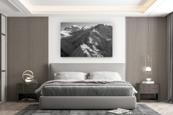 décoration murale chambre design - achat photo de montagne grand format - Les Combins - Photo de paysage des montagnes des Alpes de Crans Montana Suisse