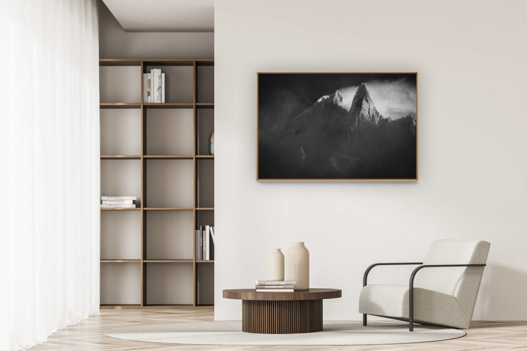 décoration appartement moderne - art déco design - Image montagne Mont Blanc - image montagne - photo paysage montagne Alpes - Aiguille Verte et les Drus