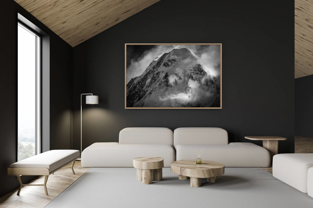 décoration chalet suisse - intérieur chalet suisse - photo montagne grand format - Photo Vallée de Zermatt - Valais Suisse - Lyskamm