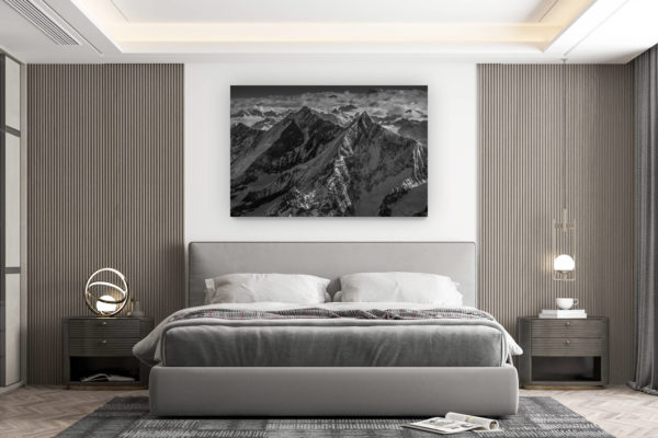 décoration murale chambre design - achat photo de montagne grand format - Vallée de Saas-Fee - Photo montagne Valais Alpes Suisse - Massif des Mischabels
