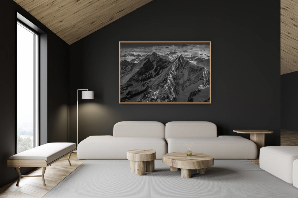 décoration chalet suisse - intérieur chalet suisse - photo montagne grand format - Vallée de Saas-Fee - Photo montagne Valais Alpes Suisse - Massif des Mischabels