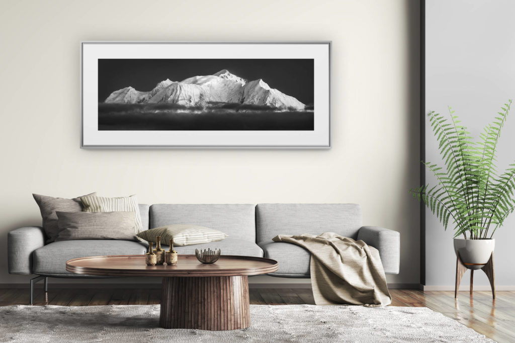 tableau montagne grand format - décoration murale salon moderne - Massif du Mont blanc - image Montagne - mont blanc images